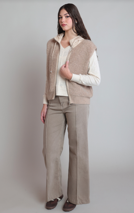 The Bonnie Hooded Boucle Vest