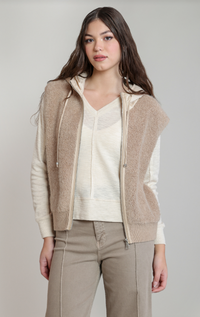 The Bonnie Hooded Boucle Vest