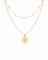 The Engraved Heart on Layered Pendant Necklace