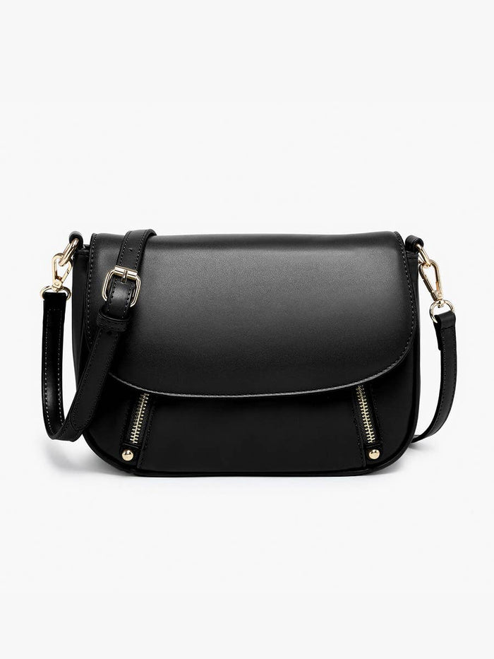 The Lindsay Dual Zip Flapover Crossbody