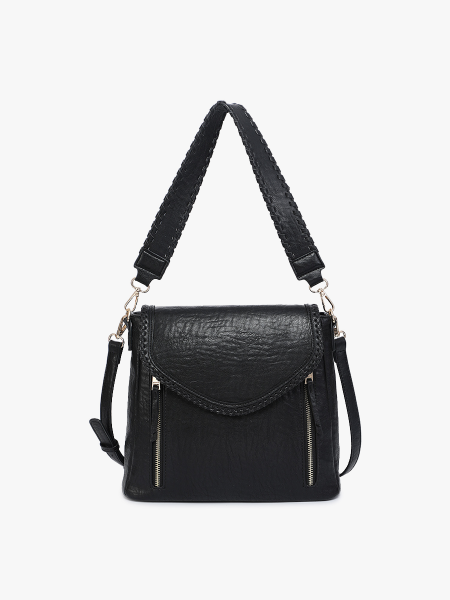 The Lorelei Double Zip Whipstitch Trim Crossbody