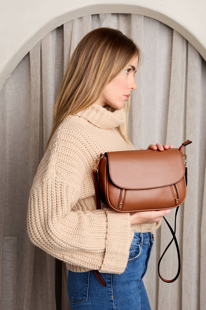 The Lindsay Dual Zip Flapover Crossbody