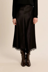 The Camile Satin Midi Skirt