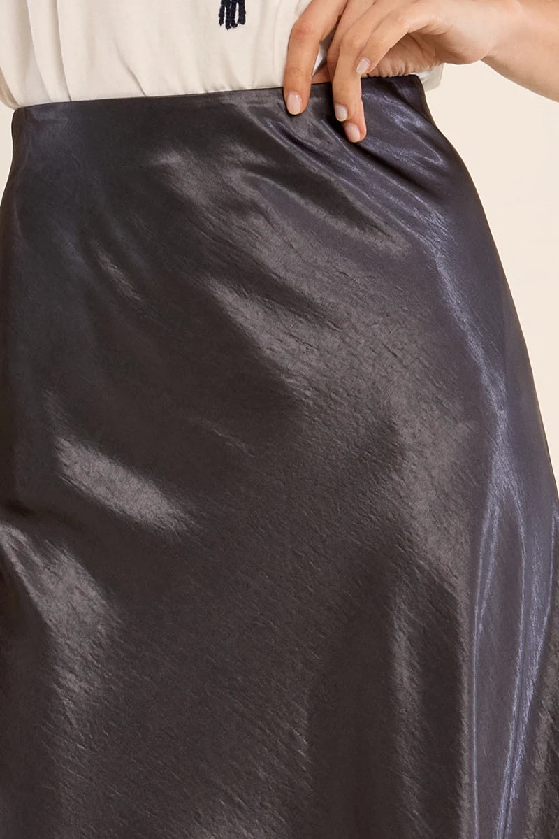 The Quinn Satin Midi Skirt
