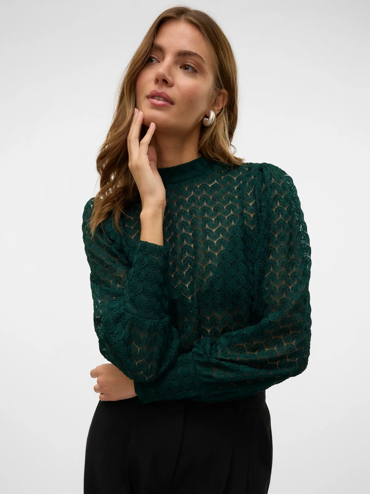 The Becca High Neck Lace Blouse