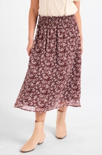 The Oak Lane Shirred Midi Skirt