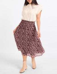 The Oak Lane Shirred Midi Skirt