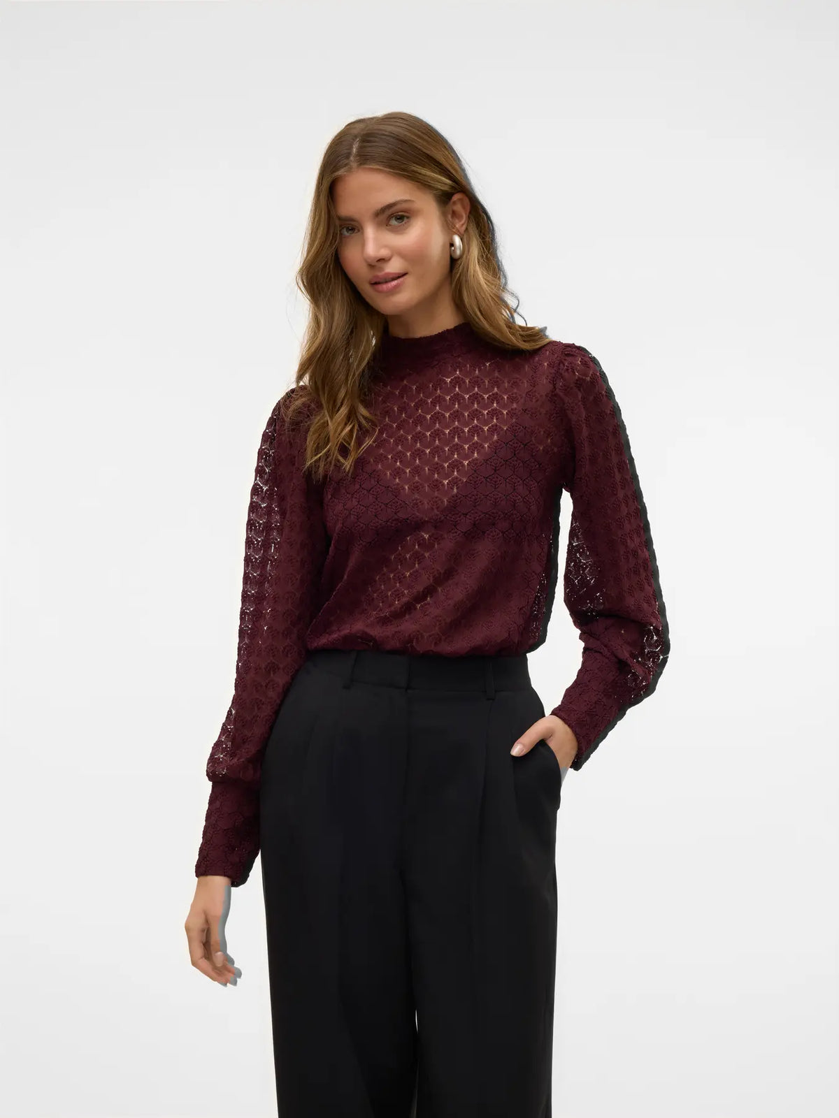 The Becca High Neck Lace Blouse
