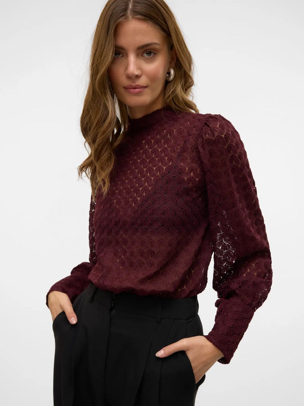The Becca High Neck Lace Blouse
